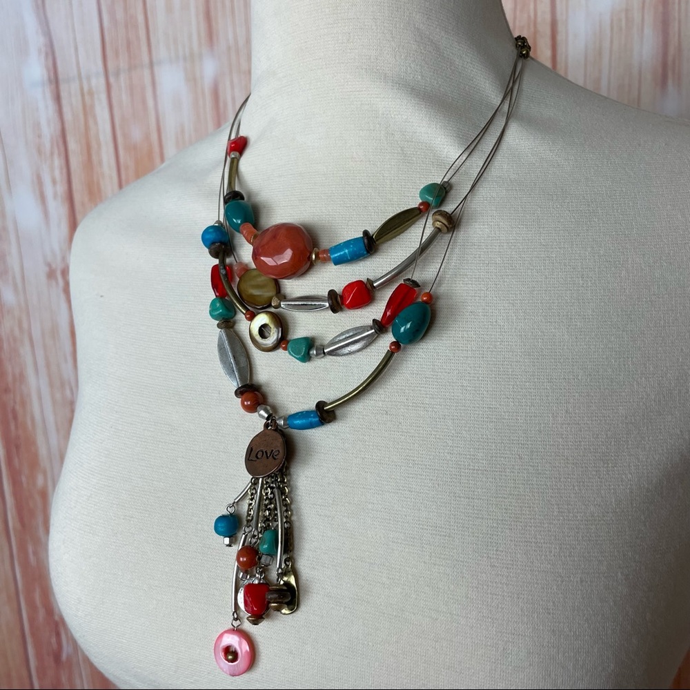 Chico's Multi-Layer Multi-Color Beaded Necklace - image 4